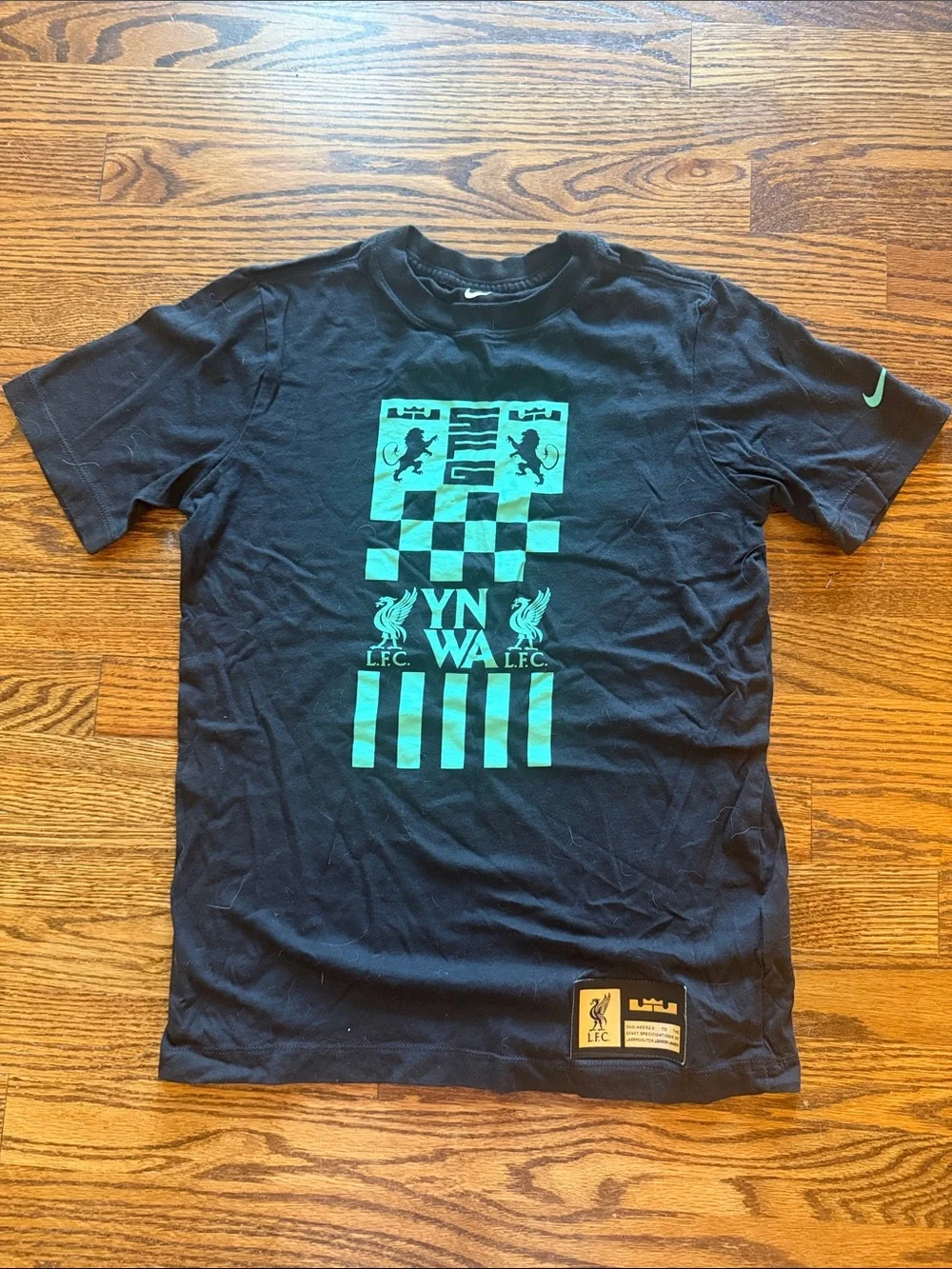 Nike Black Tee with Teal Liverpool Graphic